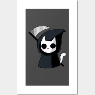 Cute Grim reaper cat Posters and Art